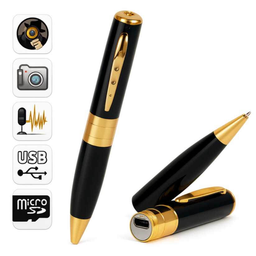 Bertaus™ Stylo Caméra Espion HD avec Enregistrement Vidéo et Audio