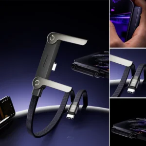 Câble de recharge Type C ultra-rapide 240 W avec support.