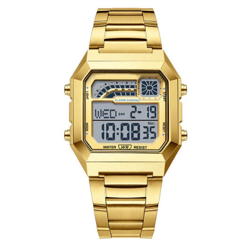 ⌚Montre numérique unisexe avec écran carré – affichage lumineux, étanche jusqu'à 50 mètres et bracelet léger et résistant