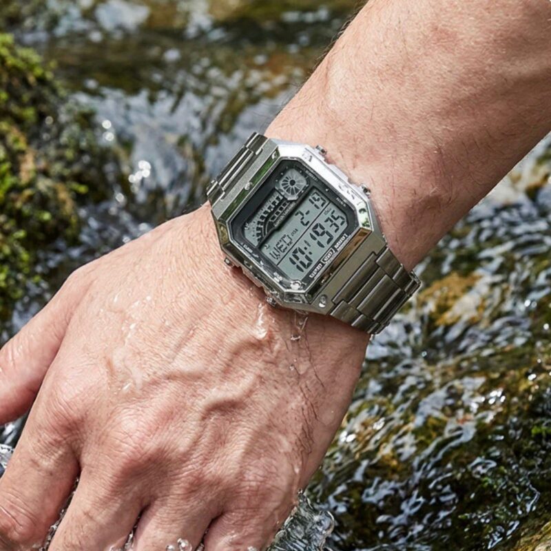 ⌚Montre numérique unisexe avec écran carré – affichage lumineux, étanche jusqu'à 50 mètres et bracelet léger et résistant