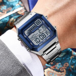 ⌚Montre numérique unisexe avec écran carré – affichage lumineux, étanche jusqu'à 50 mètres et bracelet léger et résistant