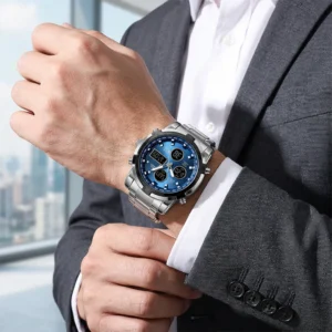 Montre Tactique Homme 48mm – Analogique-Numérique, Étanche 30m & Acier Inox 🎯