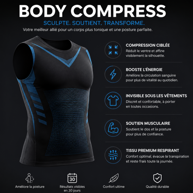 Body Compress | Débardeur de compression ionique